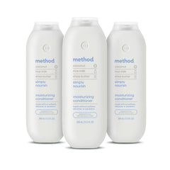Acondicionador Method Nutricion sencilla, botella visible, hidrata cabello seco desde la primera aplicación