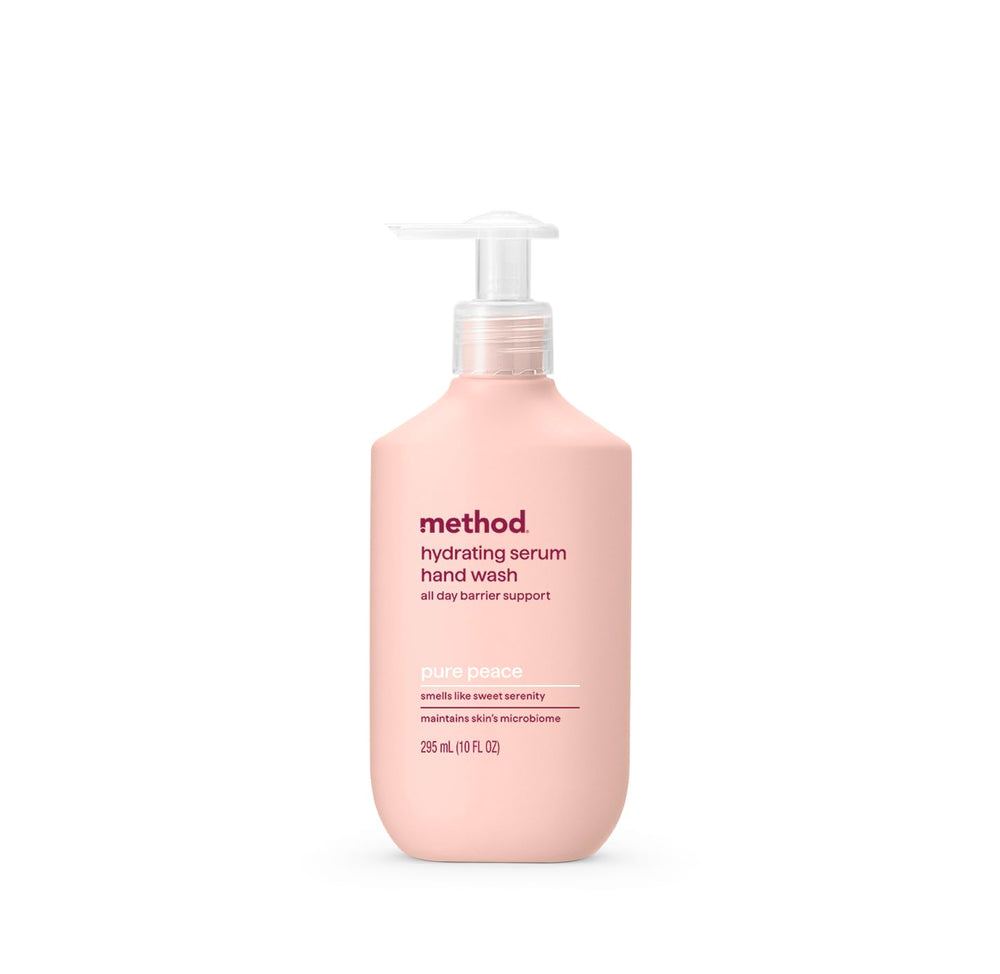 Method Jabón de Manos, envase rosado, ideal para hidratación suave de manos y cutículas.