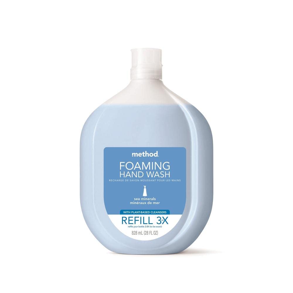 Method Jabón de manos espumoso con aroma marino, bote práctico para uso diario.