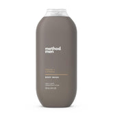 Method Men Cedar Cypress botella en primer plano, limpieza rápida y aroma agradable.