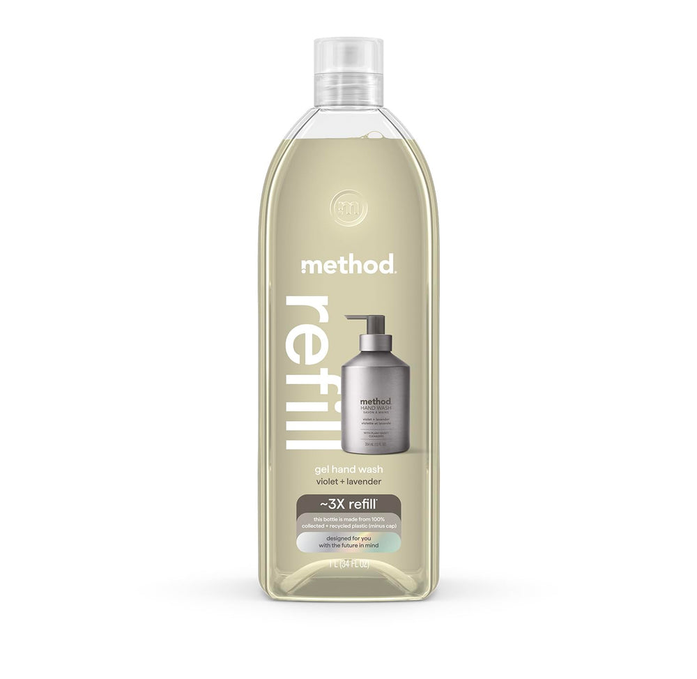 Method premium gel de manos recarga, botella 34 oz, cómodo para rellenar y reducir residuos
