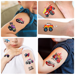 Metuu tatuajes temporales de bandera de cuadros para decoración de fiesta