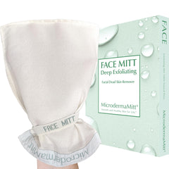 MicrodermaMitt guante exfoliante para cara, limpieza suave y renovación de la piel.
