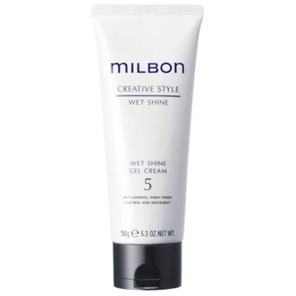 Milbon Creative Style Wet Shine, botella, brillo intenso y control del frizz para peinados con efecto mojado