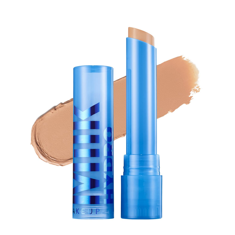 Milk Makeup Hydro Grip Gel Concealer en bote, cobertura duradera y ligera.