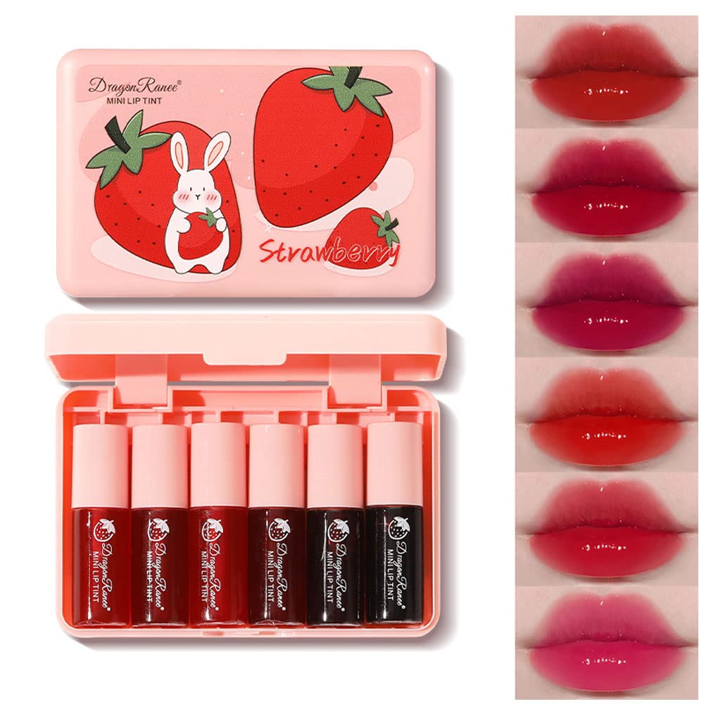Conjunto Miniling de tintes labiales en seis colores para labios y mejillas, acabado natural.