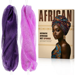 MINISENTIALS esponja de red africana con nudos para exfoliar suavemente la piel