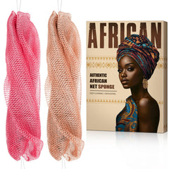 MINISENTIALS esponja de red africana con nudos para exfoliar la piel