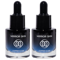 Mirror Skin Copper Elixir paquete dos muestra el dúo perfecto para cuidado facial diario.