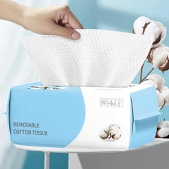 MISHCHI toallitas faciales desechables, 100 unidades, limpieza suave y absorbente para piel sensible.
