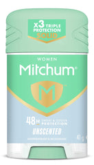 Barrita Mitchum sin fragancia para protección de 48 horas contra olor y sudor