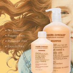 Mixed Chicks brillo natural tras lavado para cabello limpio.