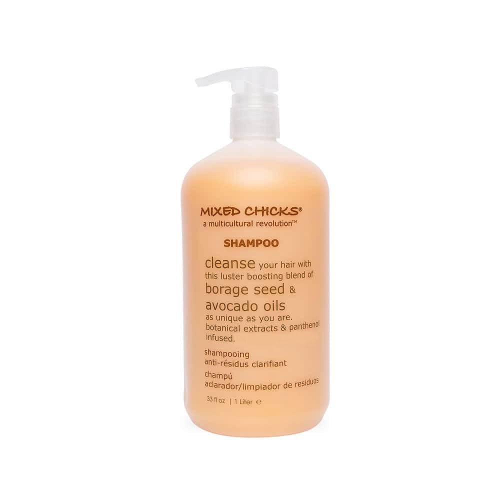 Mixed Chicks champú aclarante suave, botella 33oz, para limpieza profunda y brillo.