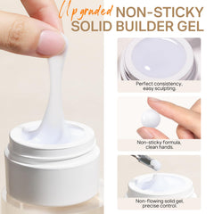 Aplicación fácil con gel constructor de MIZHSE para uñas caseras.