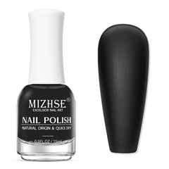 Esmalte negro mate MIZHSE, botella elegante y acabado profundo para uñas