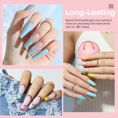 Modelones esmalte gel pastel azul para uñas elegantes