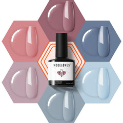 Modelones esmalte gel rojo en primer plano con acabado brillante para uñas