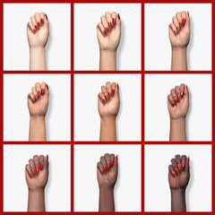 Modelones esmalte rojo, acabado brillante y uniforme.