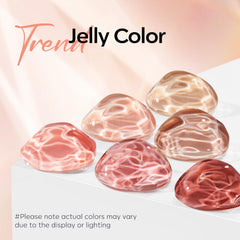 Modelones gel de uñas, tonos desnudos translúcidos para un aspecto natural.
