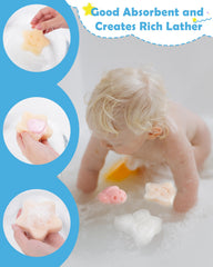 Forma mariposa en esponja MoHern para bebé, uso diario seguro.
