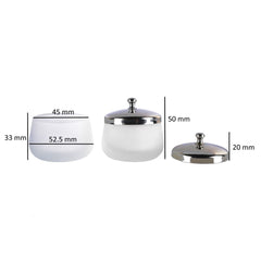 Vaso Mollensiuer de cristal para uñas con tapa, flujo controlado y derrames mínimos.