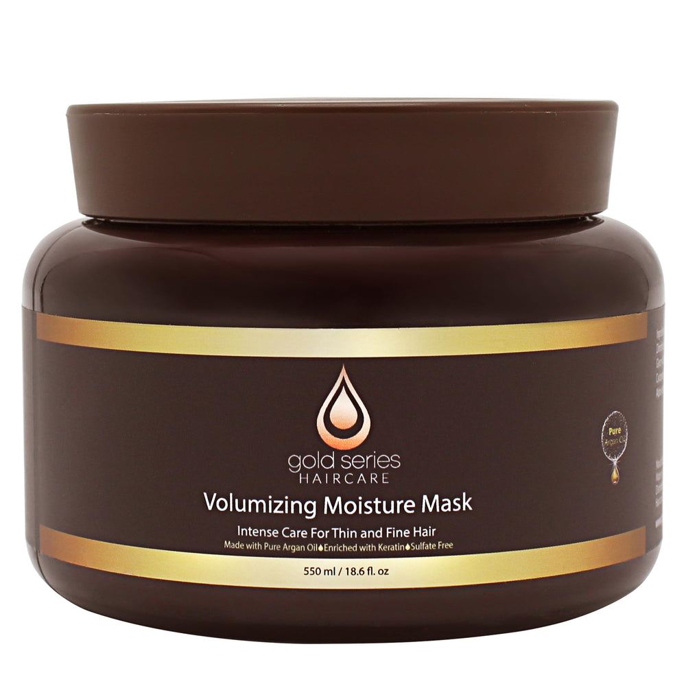 Moroccan Gold Series mascarilla de argán para pelo seco, hidratación profunda.
