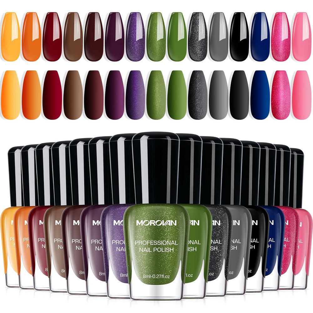 Morovan esmalte verde con purpurina, ideal para fiestas y estilos atrevidos.