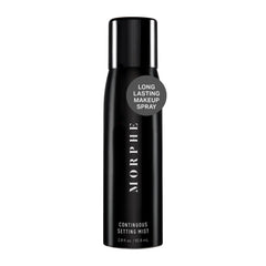 MORPHE Continuous Setting Mist botella, acabado natural que mantiene el maquillaje durante el día.