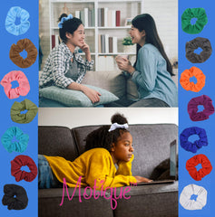 Motique Scrunchies Grandes: diámetros exterior 14 cm e interior 5 cm para distintos cabellos