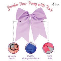 Motique Accessories lazo jumbo blanco con colas, detalle del lazo para un look duradero.