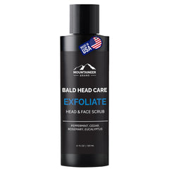 Mountaineer Brand exfoliante para cabeza calva con aceite de oliva, suaviza piel.