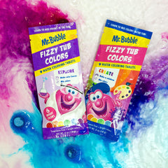 Mr. Bubble Colores Burbujeantes morados con letras A, B y C