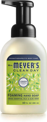 Jabón de manos espumoso en botella de Mrs. Meyer's Clean Day con limón verbena