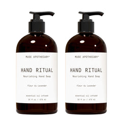 Ritual de Manos Muse Apothecary, espuma cremosa para limpieza suave.