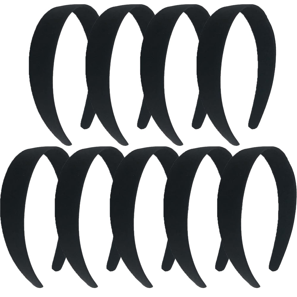Diademas satinadas MYYZMY de 1 pulgada en negro para uso diario cómodo.