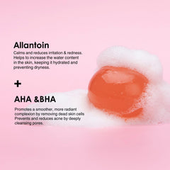 Naisture Be Bare Jelly Ball Cleanser, textura gel rosa, exfoliación suave para piel sensible.