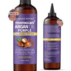 Natural Riches Aceite de Argán Morado en botella, neutraliza tonos amarillos.