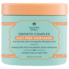 Nature Spell mascarilla para crecimiento capilar en tarro, mejora la vitalidad del cabello.