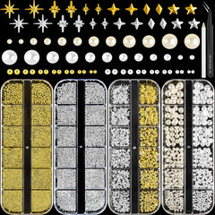 NEBURORA: caviar dorado en bolas para uñas, ideal para diseños delicados y brillantes.