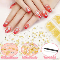 NEBURORA: perlas planas blancas y beige, suaves con brillo para acentos elegantes.