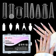 Nelrona Formas Dual para poligel con 312 piezas, extensión profesional en casa