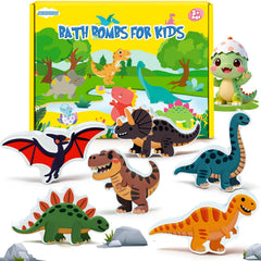 Bombas de baño NEWFEIFAN dinosaurio, paquete de seis, ideal para niños.
