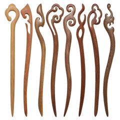 Ngdhkd palillos de pelo de madera, clásico diseño con grabados para recogidos elegantes.