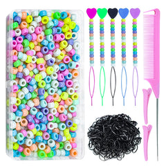 Conjunto Ningrou: cuentas para pelo 1008 piezas para peinados coloridos.