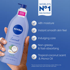Textura suave y rápida absorción de la NIVEA con Coco Monoi.