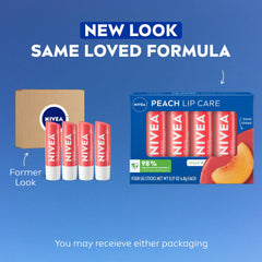 Pack de 4 NIVEA Peach Lip Care para labios suaves.