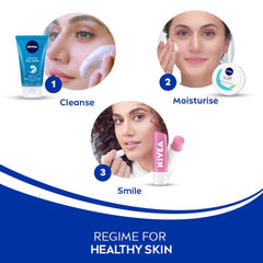 NIVEA Uso diario para rostro, limpieza suave que deja sensación fresca.
