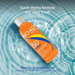 Vitamina E y aloe en NO-AD protector solar de deporte loción para la piel durante la actividad física.