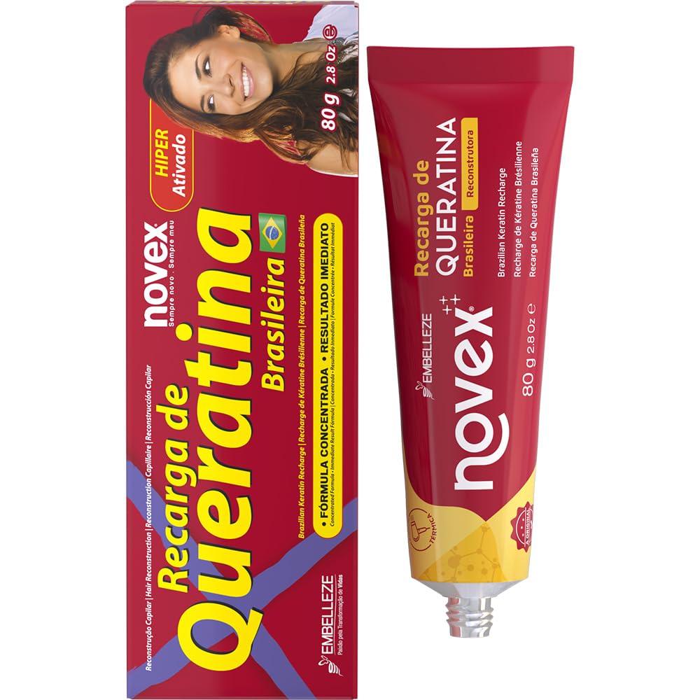 Novex Keratin Recharge sin enjuague en bote para cabello suave y manejable