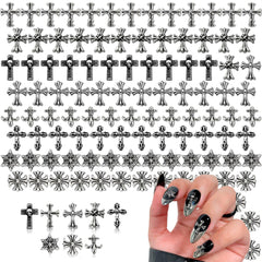 Novsix cruces para uñas plateadas, ideales para un look elegante diario.
